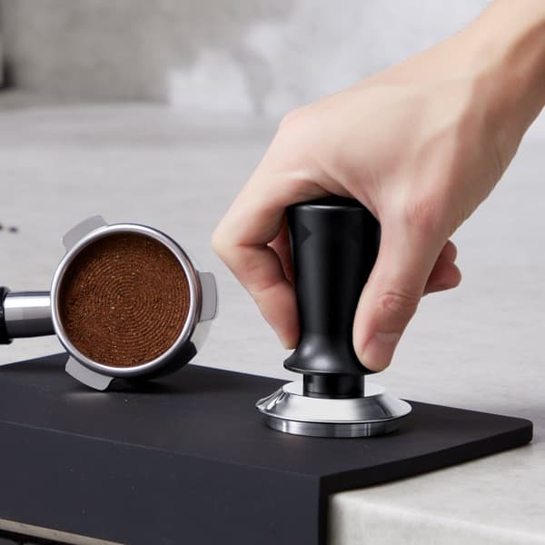 Espresso-tamper 53mm, Kaffe Tamper i rostfritt stål, med fjäderfunktion