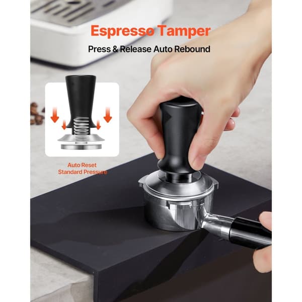 Espresso Tamper 51mm, Ruostumaton Teräs Kahvisumutin, Jousitoiminto