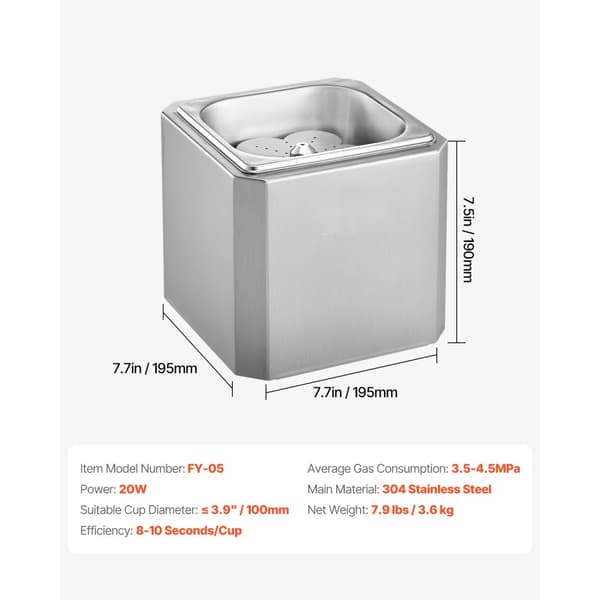 Glasfroster för kommersiellt bruk, CO2-Ölglasskylningsmaskin, snabb frost & iskoppfunktion