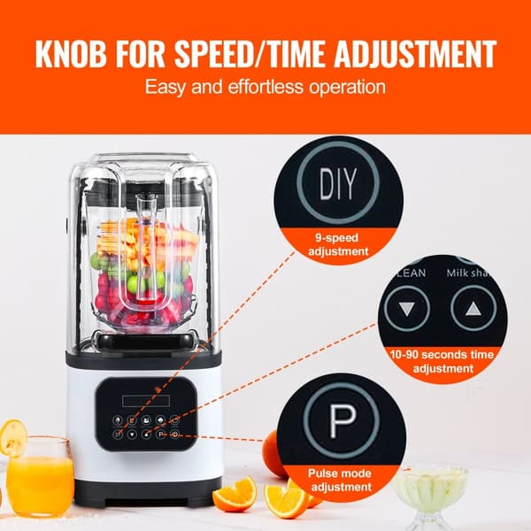 Ammattimainen blenderi, Kaupallinen työtasosekoitin, 2 litran smoothie- ja shake-sekoitin