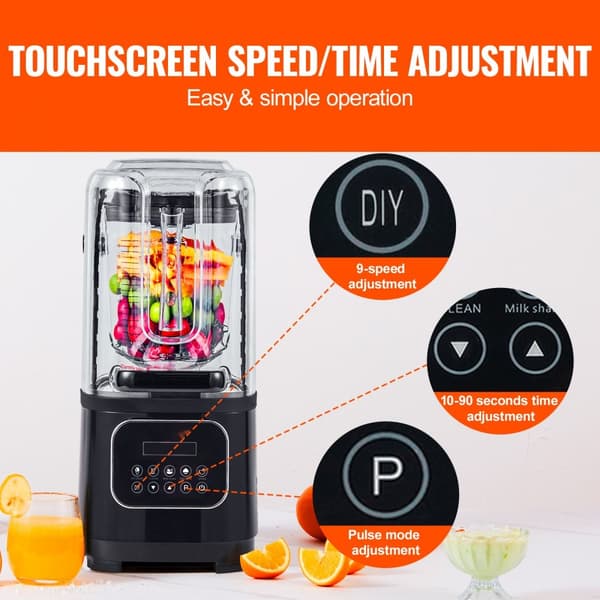 Professionel Blender, Kommerciel Bordblender, 68 oz, til Smoothies og Shakes.