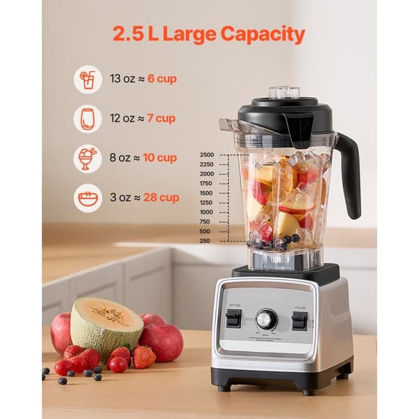 1400 W Tehosekoitin Smoothieille, 85 Unssia, Elintarvikesekoitin keittiöön, nopea sekoitus, helposti puhdistettava