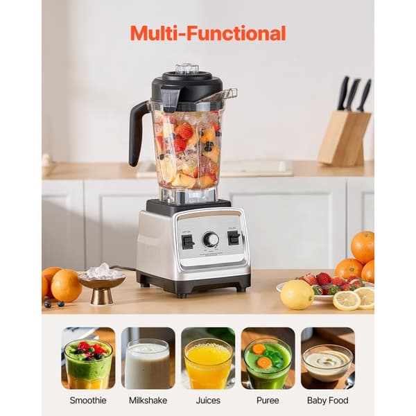 1400 W Tehosekoitin Smoothieille, 85 Unssia, Elintarvikesekoitin keittiöön, nopea sekoitus, helposti puhdistettava