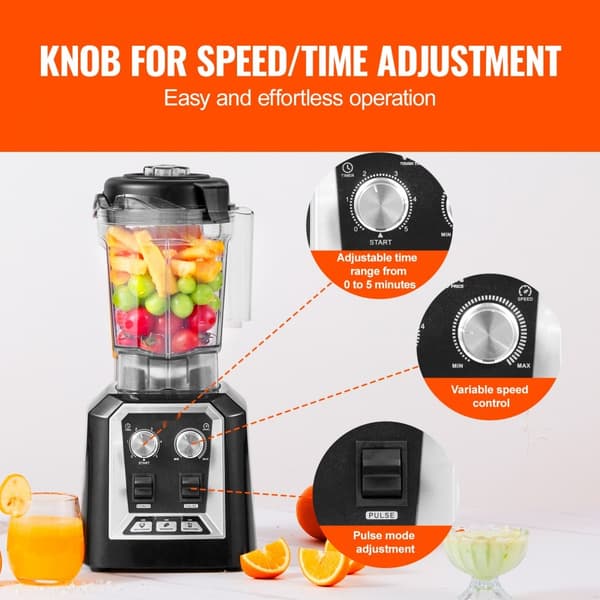 Professionell Blender Kommersiell, Bänkskiva Mixers 68 oz, Smoothies och Shakes
