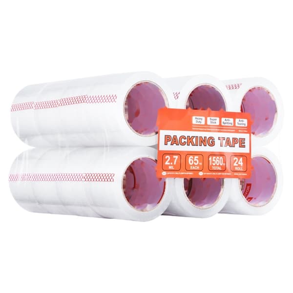 Klar Packtejp 24 Rullar, 65 Yards, Kraftig Klar Packtejp 2,7 Mil, Långvarig och Tålig