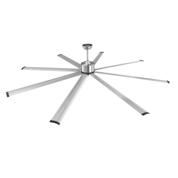Takfläkt i aluminium 244 cm, utan ljusfjärrkontroll, borstad nickelmodell