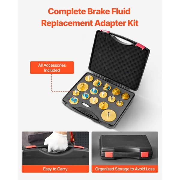 Jarruilman Sovitinsarja, 17 kpl Brake Master Bleeder Kit, Soveltuu useimpiin ajoneuvoihin