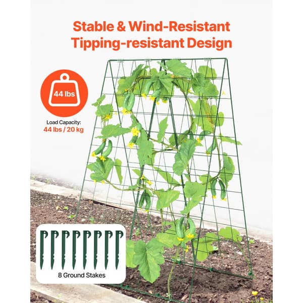 A-Frame agurk espalier, 46x32 sammenfoldeligt metal, haveespelier til grøntsager