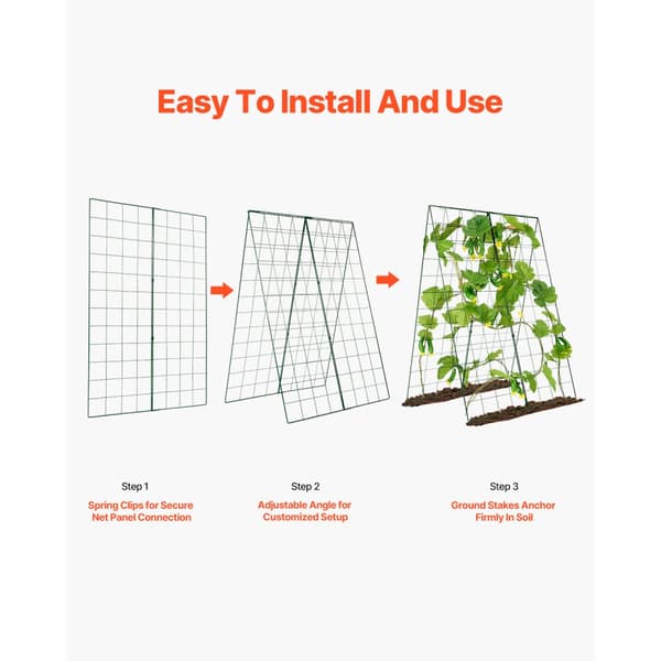 A-Frame agurk espalier, 46x32 sammenfoldeligt metal, haveespelier til grøntsager