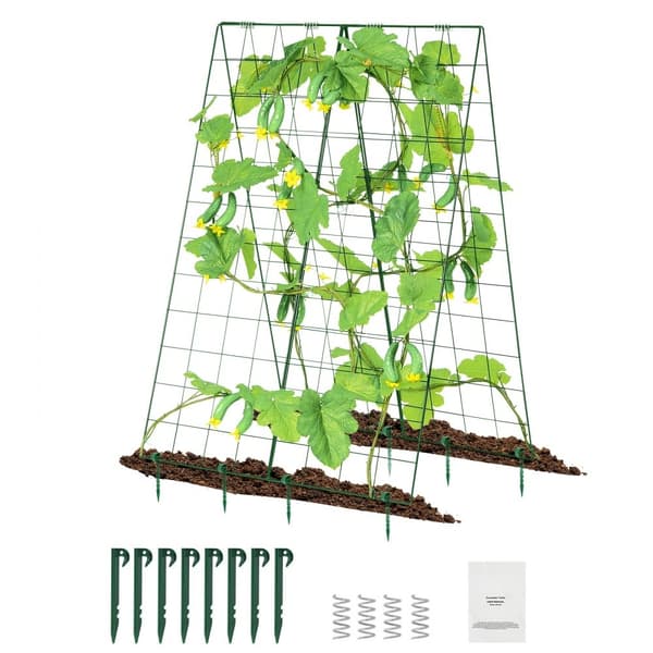 A-Frame agurk espalier, 46x32 sammenfoldeligt metal, haveespelier til grøntsager