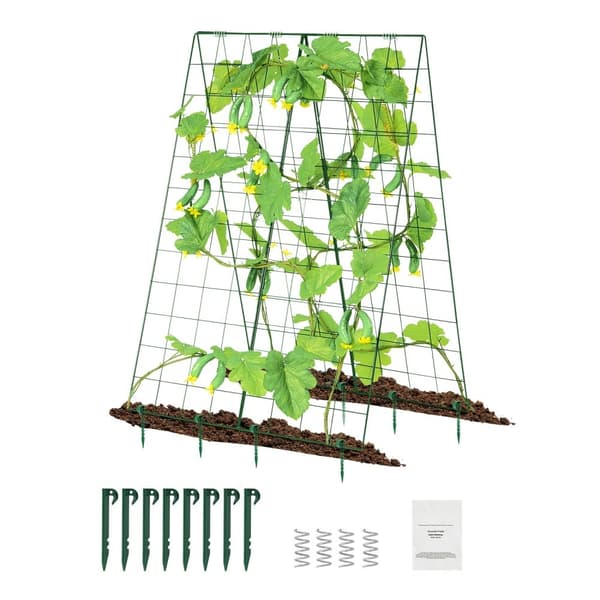 A-Frame agurk espalier, 46x32 sammenfoldeligt metal, haveespelier til grøntsager