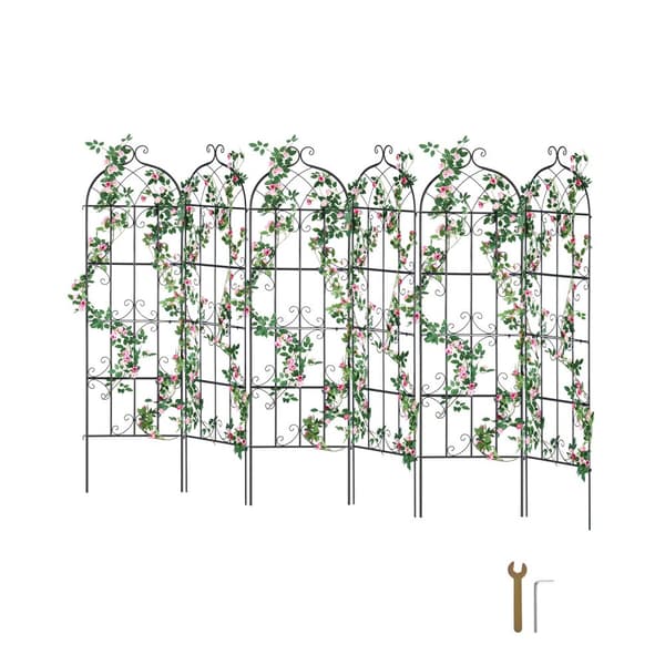 4-pack Metall Trädgårdsspaljé, Klätterväxtstöd 71x20, Rostsäker och Beständig mot Extrema Väderförhållanden