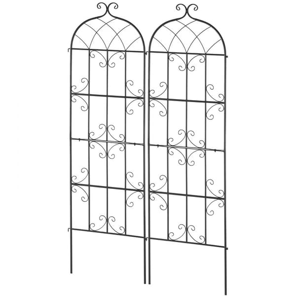 2-pack Metall Trädgårdsspaljé, Klätterväxtstöd 71x20, Rostsäker, Stabila Stödstrukturer