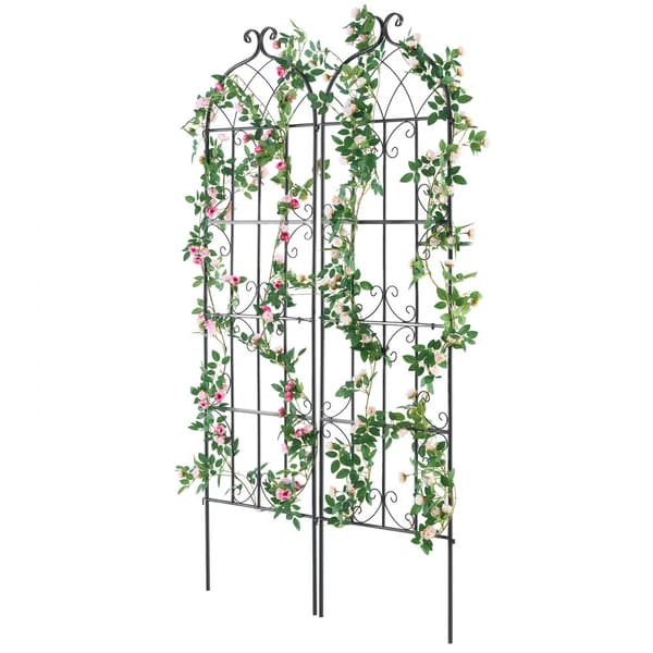 2-pack Metall Trädgårdsspaljé, Klätterväxtstöd 71x20, Rostsäker, Stabila Stödstrukturer
