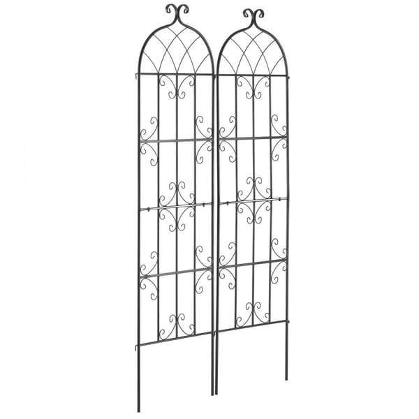 2-pack Metall Trädgårdsspaljé, Klätterväxtstöd 71x20, Rostsäker, Stabila Stödstrukturer