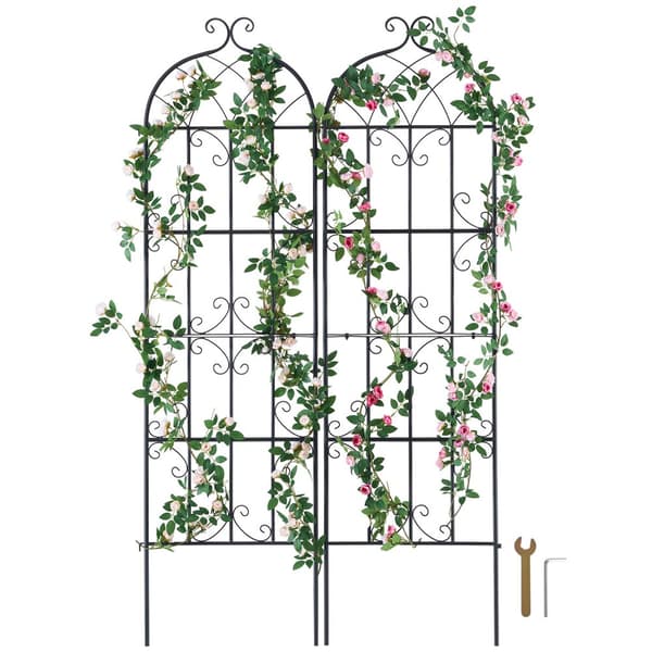 2-pack Metall Trädgårdsspaljé, Klätterväxtstöd 71x20, Rostsäker, Stabila Stödstrukturer