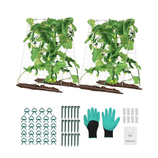 A-Frame Agurk Espalier, 35 x 55, Sammenfoldelig Metal Haveespalier, Robust, Nem at Samle