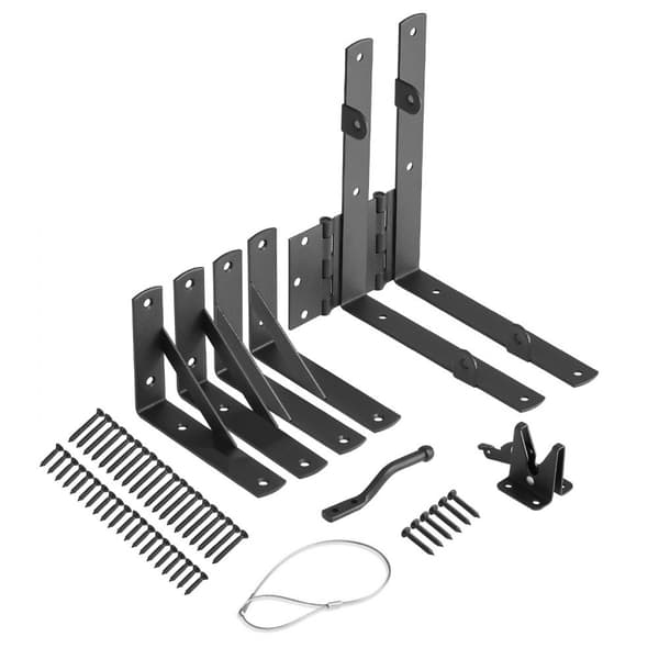 Portskrogbeslag, Anti-Sag Portramme Hardware Sæt, Sort Jern