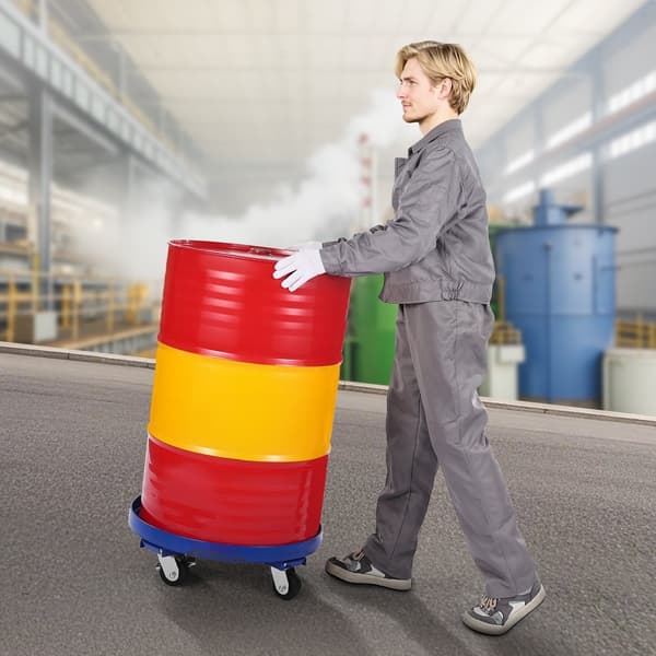 55 Gallons Tromme Dolly 2000 lbs, Barrel Dolly Vogn, Tromme Caddy med 4 hjul, Høj Lastkapacitet