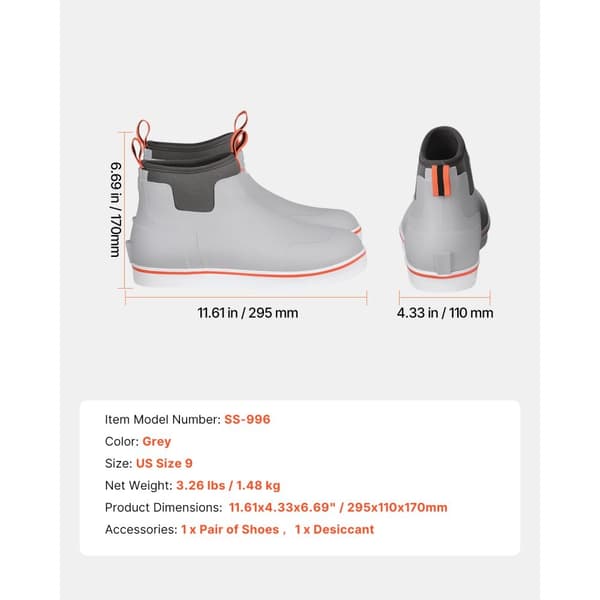 Ankel Deck Boots, Herrarbetsskyddad Regnstövlar, Vattentät, Halkresistent, Storlek 42 EU