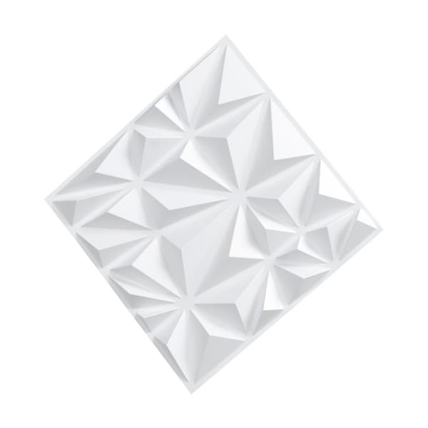 3D Vægpaneler 33-pak, 11,81x11,81'' PVC, 32 Sq.Ft Dækningsområde, Diamant Hvid Farve