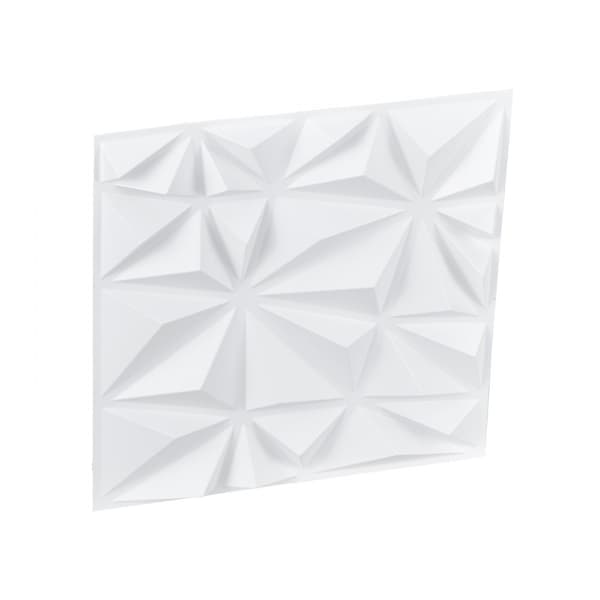 3D Vægpaneler 33-pak, 11,81x11,81'' PVC, 32 Sq.Ft Dækningsområde, Diamant Hvid Farve
