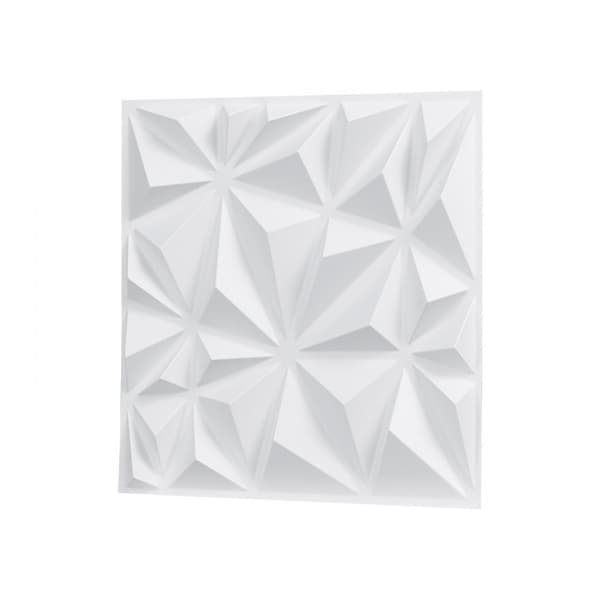3D Vægpaneler 33-pak, 11,81x11,81'' PVC, 32 Sq.Ft Dækningsområde, Diamant Hvid Farve