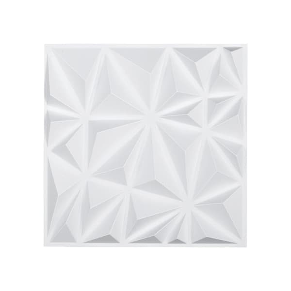3D-Seinäpaneelit, 33 kpl PVC Malli, 11,81 x 11,81 tuumaa, 32 neliöjalkaa peittoa, Timanttivalkoinen