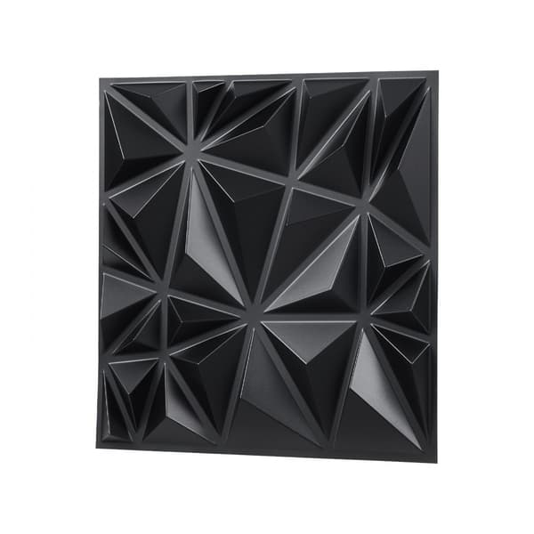 3D Vægpaneler 33 Pak, 30x30cm PVC, 32 Sq.Ft Dækning, Diamant Sort