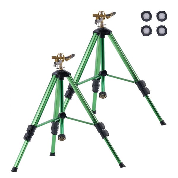 Stativ Sprinkler 2-pak, Kraftige Plænesprinklere, med G3/4 Stik, Kraftfuld Vandstråle