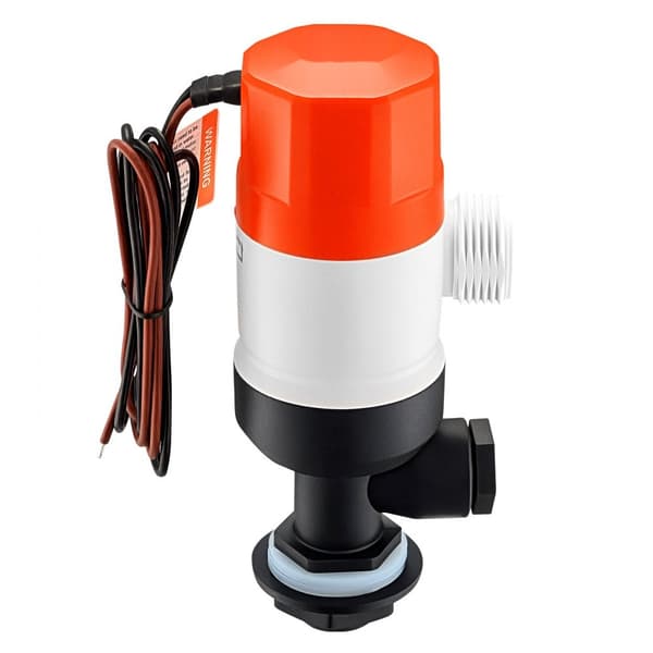 Båtpump Livewell, 12V, 1100GPH Livewell-Luftningspump, Rak 2-inlopp