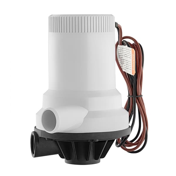 Livewell-pumpe til båd, 12V 1600GPH, Livewell-lufterpumpe med 2 lige indløb