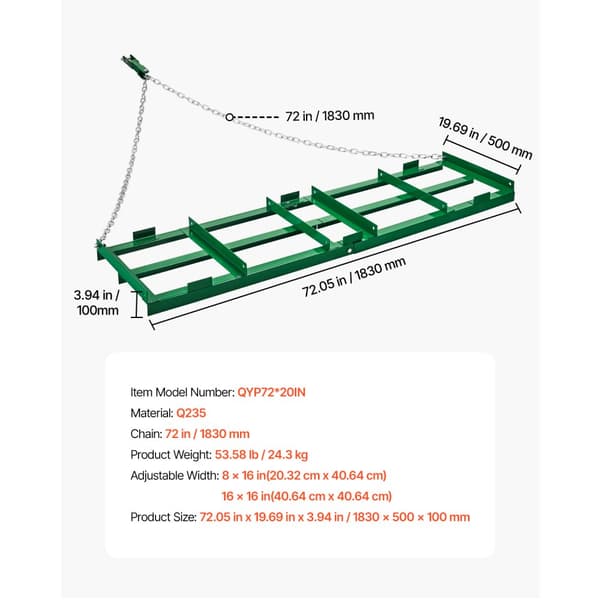 Vetoäes 6 ft, Heavy Duty -hinausäes, ajotien tasaaja, erittäin kestävä
