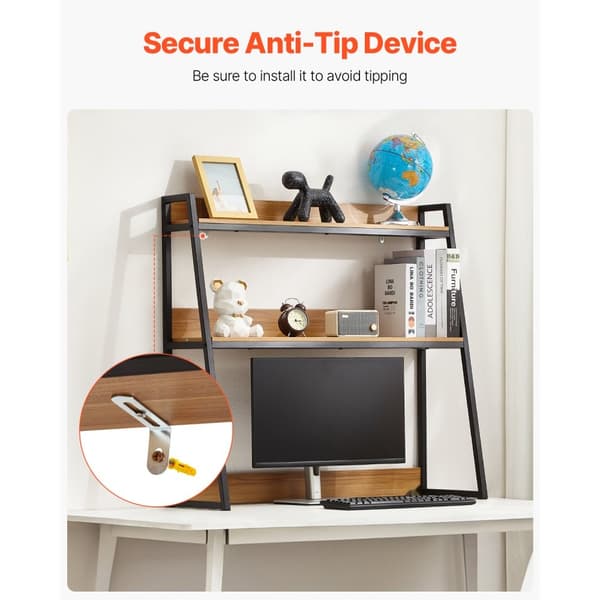 Bordskab til kontoret og hjemmet, 2-tier, Desktop Bookshelf opbevaringsorganisator