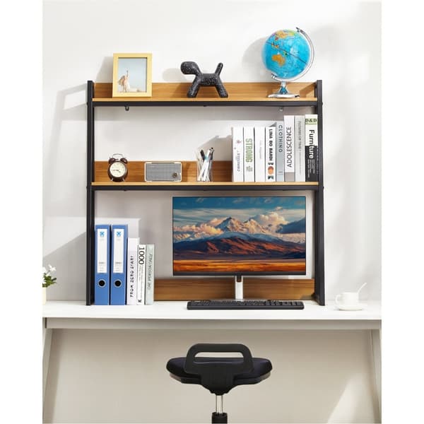 Bordskab til kontoret og hjemmet, 2-tier, Desktop Bookshelf opbevaringsorganisator