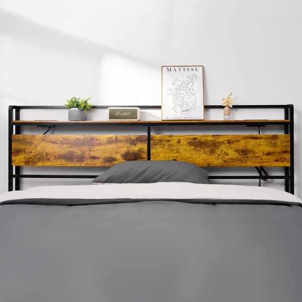 King Size Sengegavl, Hovedgavl med hylde og ladestation, Unikt Design
