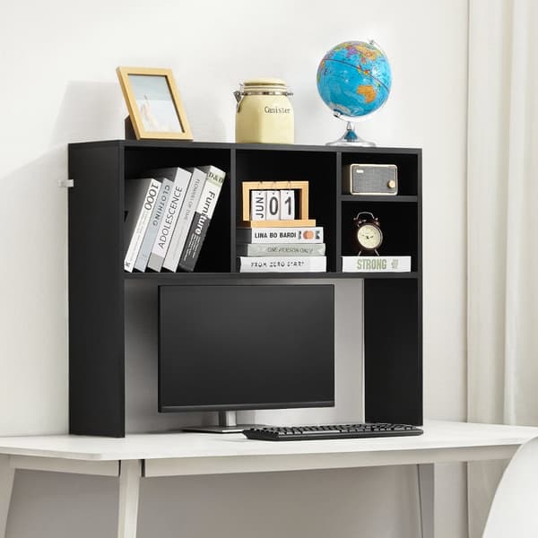 Työpöydän Kirjahylly Musta, 1-Tasoinen Säilytysjärjestelijä, Desk Organizer Kotiin ja Toimistoon