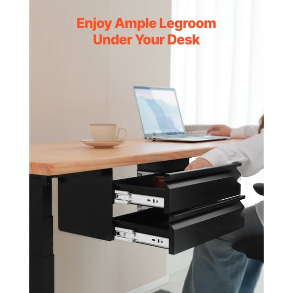 2-Skuffe Organizer, 40 cm Under Skrivebord Skuffe, Udskydelig og Pladsbesparende