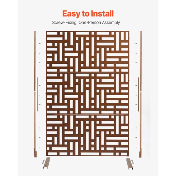 Metallisk Privatlivsskærm 91x183 cm, Udendørs Privatlivspaneler, Brun Farve