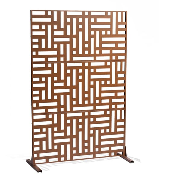 Metallisk Privatlivsskærm 91x183 cm, Udendørs Privatlivspaneler, Brun Farve