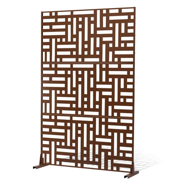 Metallisk Privatlivsskærm 91x183 cm, Udendørs Privatlivspaneler, Brun Farve