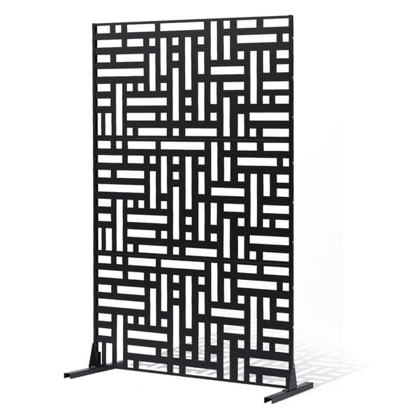 Metallinen Yksityisyyssuoja 120cm x 193cm, Ulkotilojen Yksityisyysnäytöt ja Paneelit, Musta