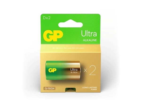 D-batteri GP Ultra Alkali-mangan 1,5 V 2 stk