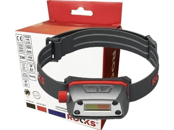 Rooks pään taskulamppu LED COB 250Lm liiketunnistin pään taskulamppu