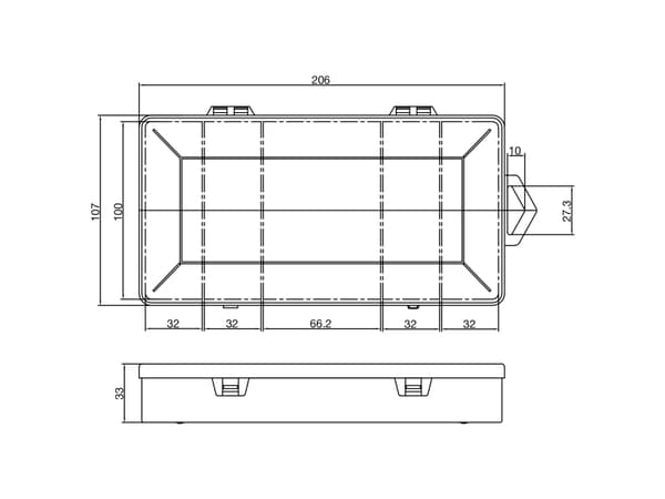 InLine 43009J, Pienet osat, läpinäkyvä, 206 mm, 107 mm, 33 mm, Saksa