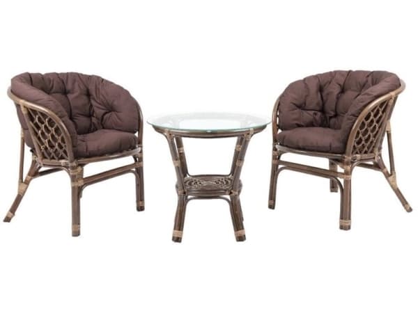 Nenurodyta_V Furnit Set Out Dark Brown Armchair/Table
