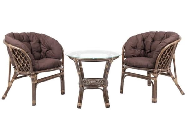 Nenurodyta_V Furnit Set Out Dark Brown Armchair/Table