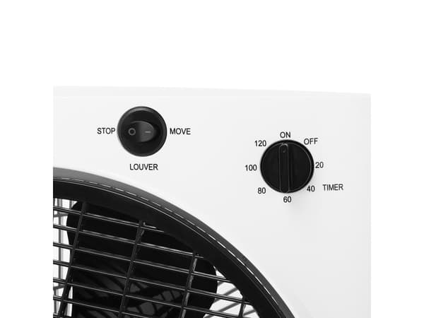 Tristar VE-5858, Kotitaloustuuletin lavoilla, Musta, Valkoinen, Lattia, Muovi, 59,16 dB, 1 m³