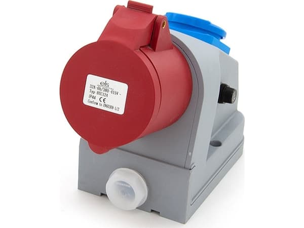 ELS Elektrotechnika Kiinteä yhdistelmäpistorasia 32A/4P + GS 230V + sulakesuojaus, ELS Elektrotechnika, N101/4