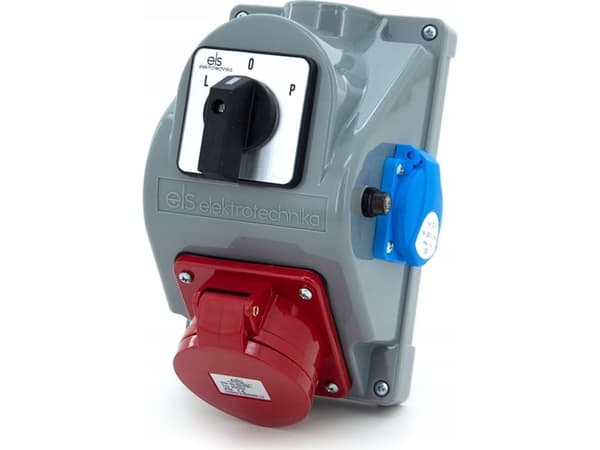 ELS Elektrotechnika Kytkinlaitteet COMBOPOL 32A/5 + GS 230V + 0-1 kytkin, seinä- / pinta-asennuskotelo, N1T01-01